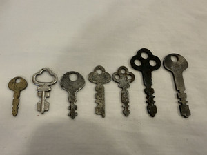 7 Flat Keys Antique Original Register Keys Possible National Cash Register Co.