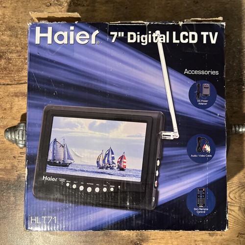 Haier HLT71 7" 720p HD LCD Television New Open Box Plastic Still On Screen - Picture 6 of 6