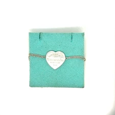 T&Co. 925 Heart Tag Double Chain Bracelet