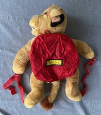 VTG Disney's The Lion King Simba Red Backpack Stuffed Plush 21  Hugging Shoulder