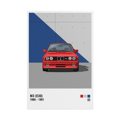 BMW M3 E30 Poster   DTM Icon Wall Art, Classic Sports Coupe