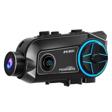 FX60C Motorcycle Bluetooth Headset Helmet Intercom 4K HD Camera Recorder 10-Way