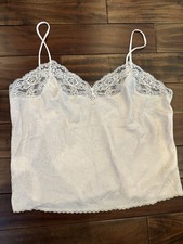 Vintage Wacoal Satin Lace Trim Camisole Tank Top Coquette Size Large