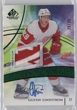 2020 SP Game Used Authentic Rookies Green 25/35 Gustav Lindstrom Patch Auto kq9