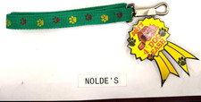 Duke's 4 ft. Dog Leash Green /yellow and brown paw prints DS435B2 TF118