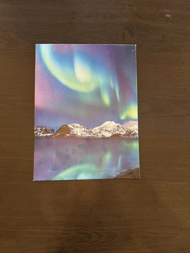 3 Piece Wall Art Modern Northern Lights Canvas 12x16in- Aurora - Image 3 of 4