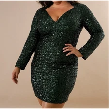 New Plus Size Sparkling Emerald Green Good Times USA 1XL