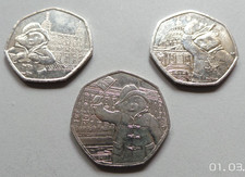 3x Paddington Bear British 50p Coin Buckingham Palace St Pauls & Tower of London
