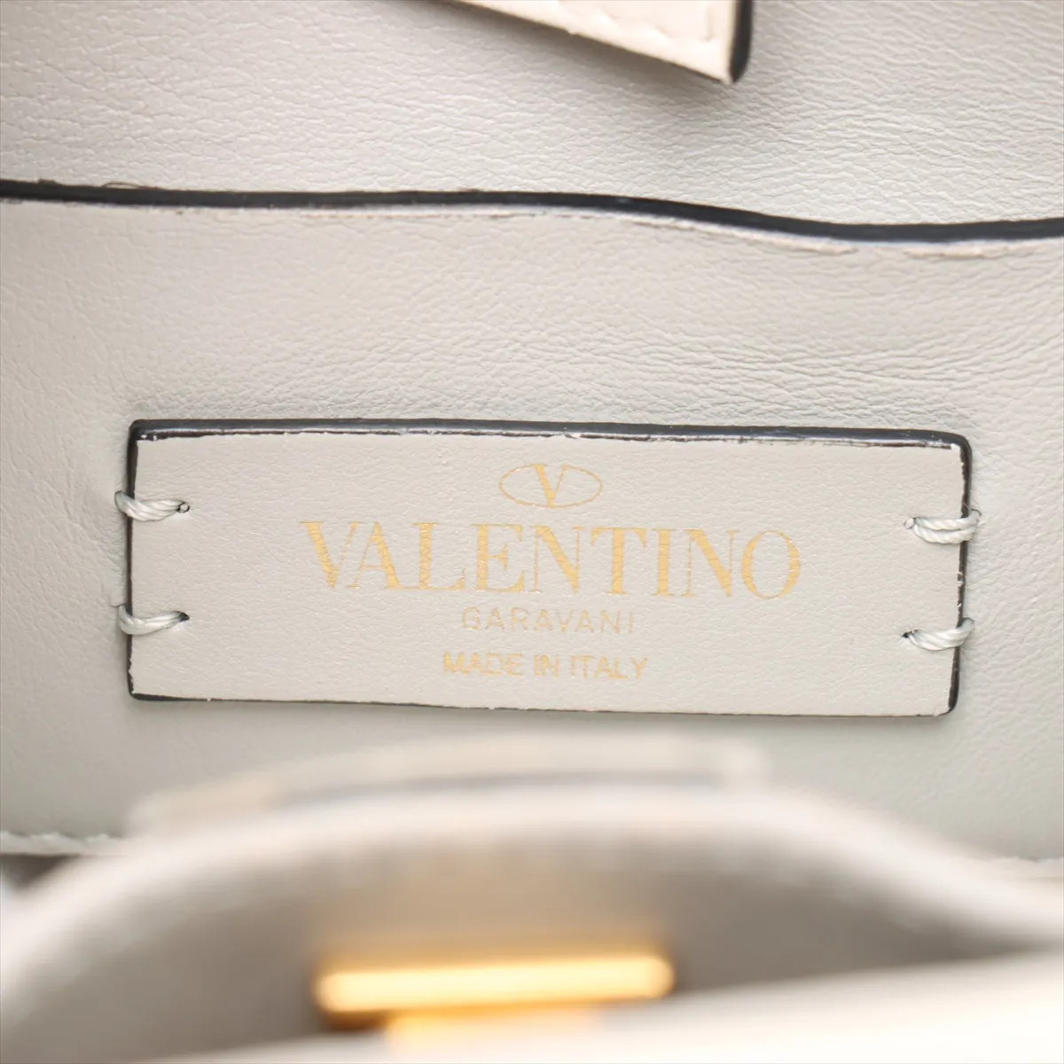 Valentino Garavani Roman studs Leather 2 Way Handbag White thumbnail 11