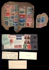 37 stamps NORWAY 1960s from parcel post 1 Registered mail note & business card