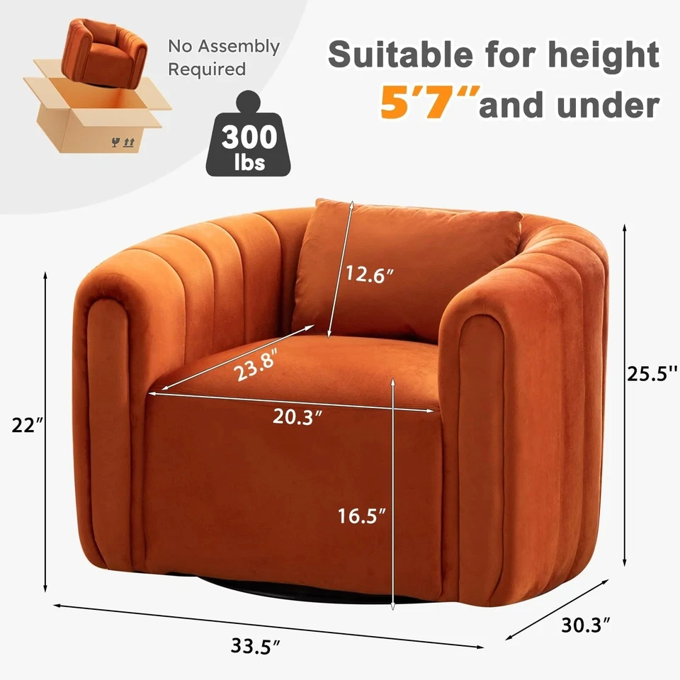 Bonzy Home Juego de 2 Sillas Giratorias con Almohadas Lumbares, Moderno Acento Terciopelo Chai Foto 2 de 4