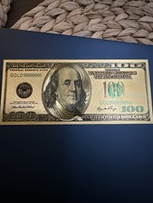 BENJAMIN FRANKLIN GOLD 100 DOLLAR BILL NOVELTY