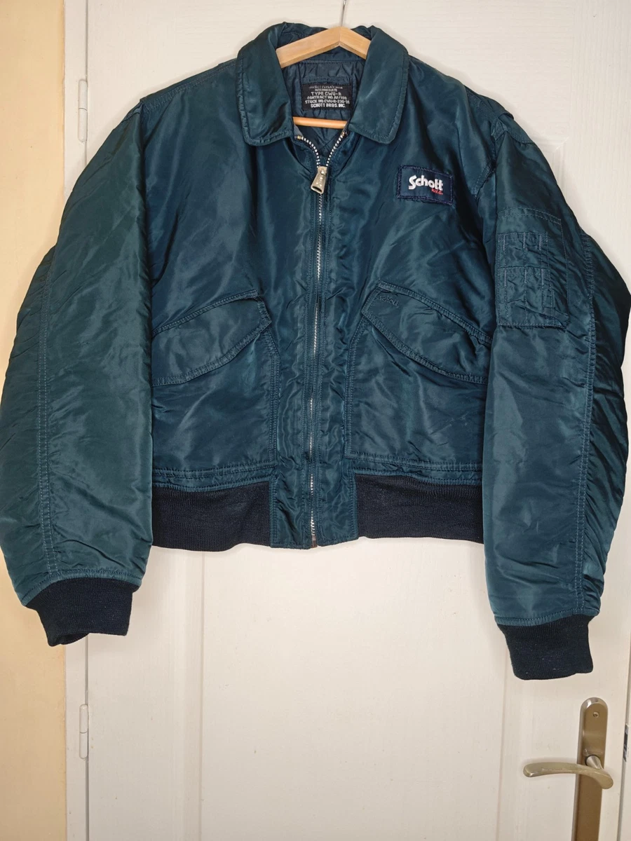 DE COLECCIÓN BOMBARDERO CORTO DE COLECCIÓN SCHOTT AZUL GASOLINA CWU-R (USAF), TALLA M/L