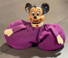Minnie Mouse Purple Bean Bag Doll Figure Rubber Walt Disney Productions Japan