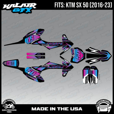 Graphics Kit for KTM 50SX SX50 50 SX (2016-2023) Rugged Series - Magenta Shift