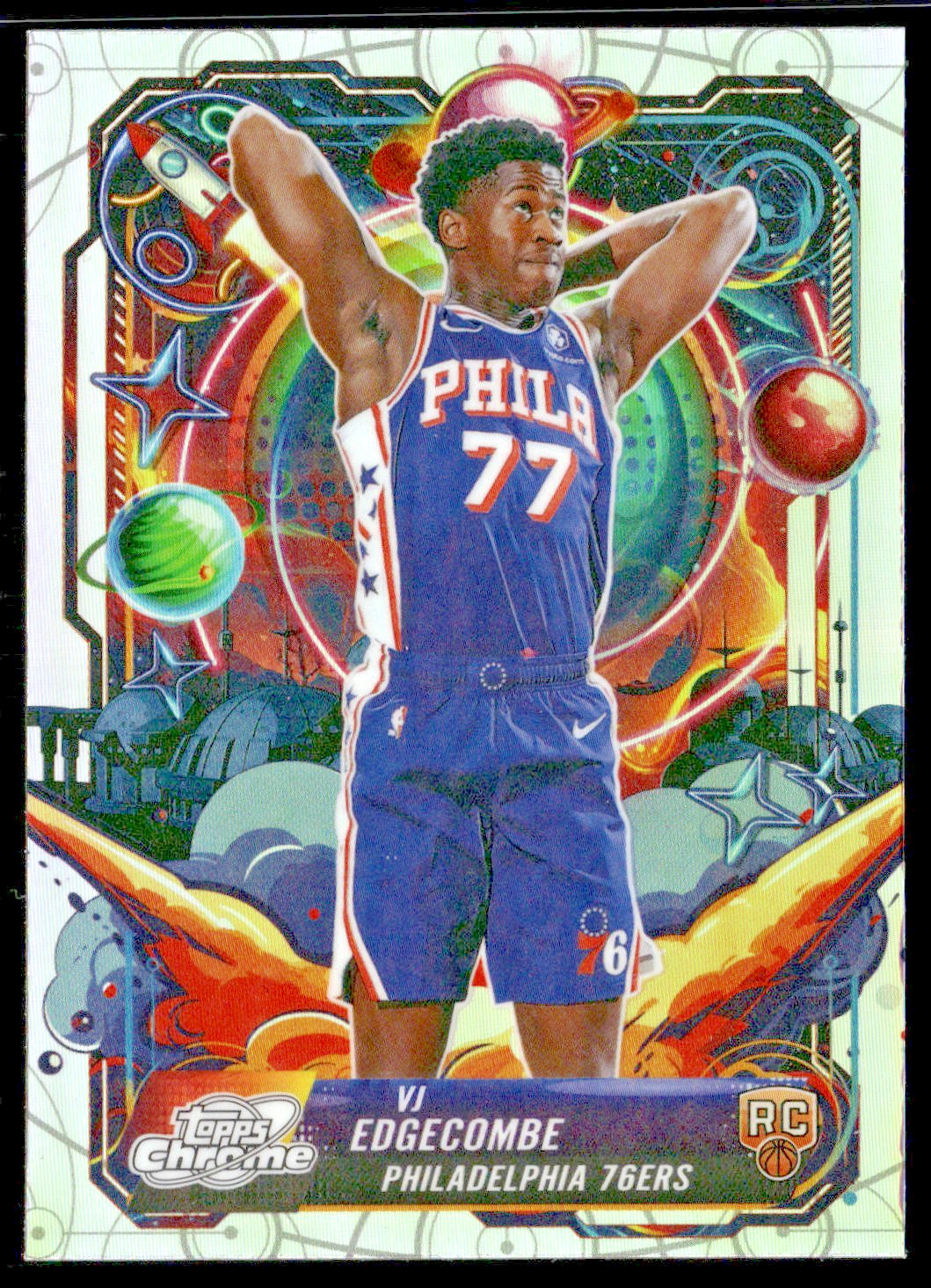 2025-26 Topps Cosmic Chrome Vj Edgecombe Rookie Propulsion Refractor (RC)