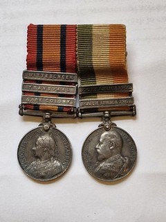 Miniature silver victorian medals boer war south africa by spink