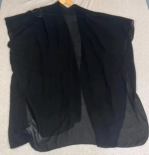 NWT Jessica McClintock Formal Cardigan Wrap Shrug Black Sheer Embellish Floral - Picture 2 of 9