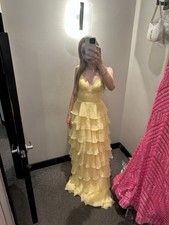Sheri Hill yellow ruffled prom dress !! Originally bought for $540. Only worn x1