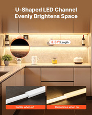 6-Pack 3.3 ft/1M U Shape LED Aluminum Channel, for Under Cabinet Counter