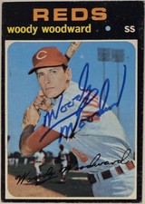 1971 TOPPS Woody Woodward Auto Card #496 Cincinnati Reds Vintage Baseball Signed