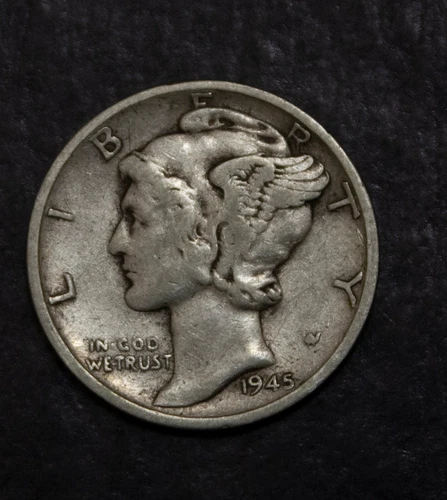 1945 S  Mercury Dime Micro S VF Lot F 744