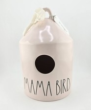 RAE DUNN MAGENTA CERAMIC MAMA BIRD BIRDHOUSE SOFT PASTEL PINK RIBBON NWT