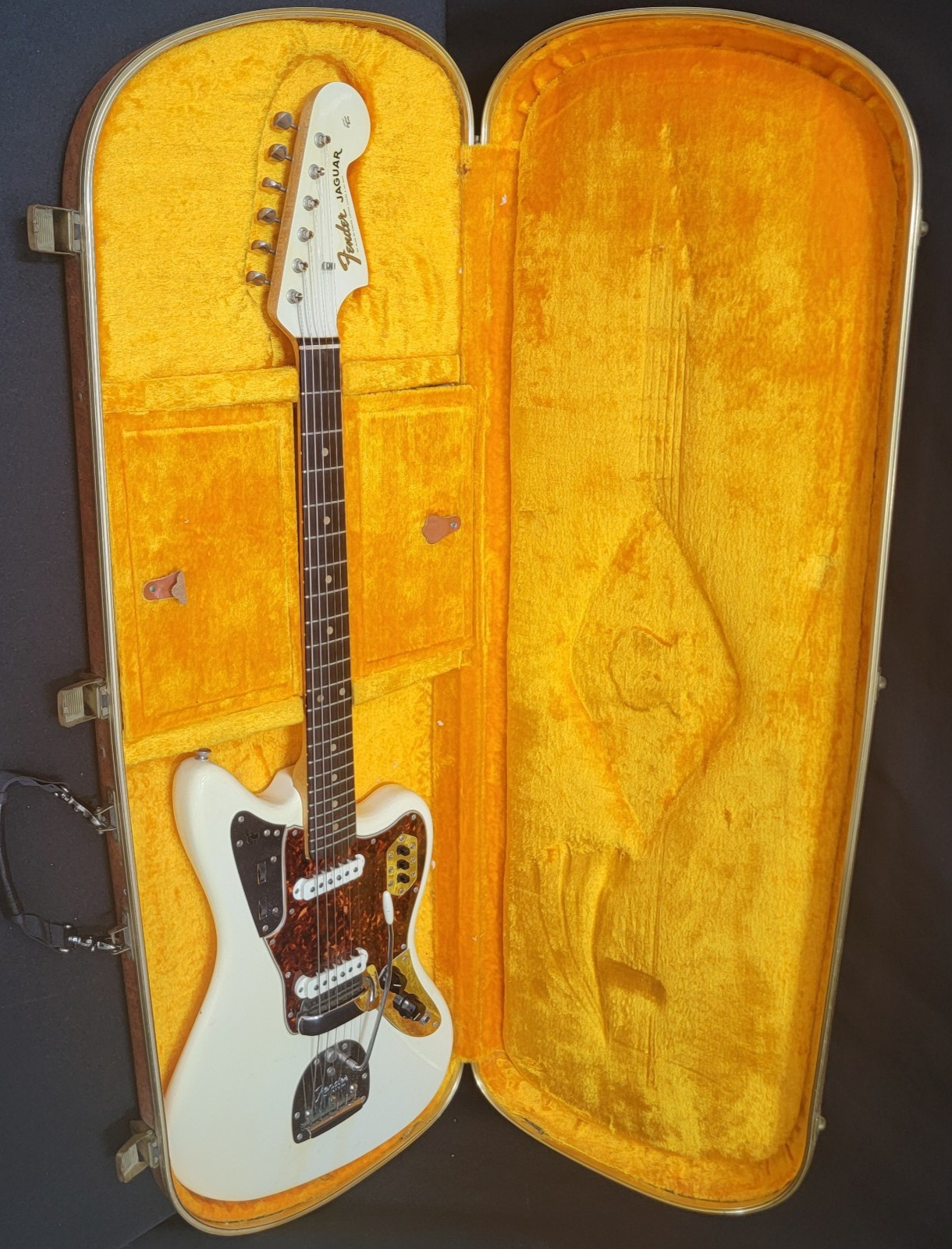 1962 Fender Jaguar Olympic White Slab Electric Guitar Lot C121