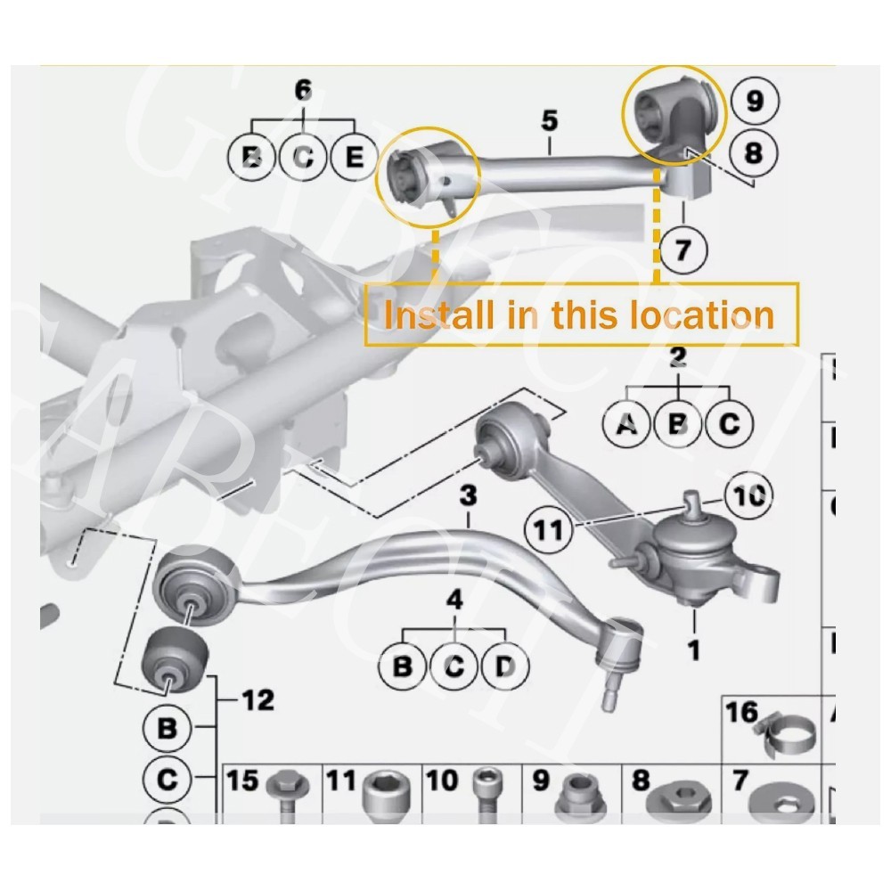 For Rolls Royce Phantom Front Control Arm Steering Joint Repair Kit