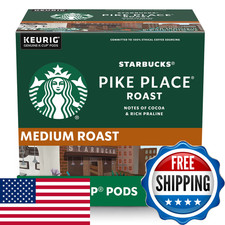Starbucks K-Cup Coffee Pods Medium Roast Hot Or Iced Coffee Pike Place Roast 96