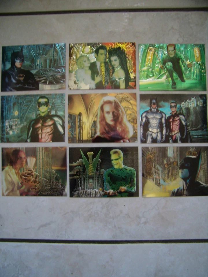 SERIE DE 9 CARTES CHROMIUM BATMAN FOREVER . DC COMICS . 1995 . SUPERBE ÉTAT . - Photo 2/4