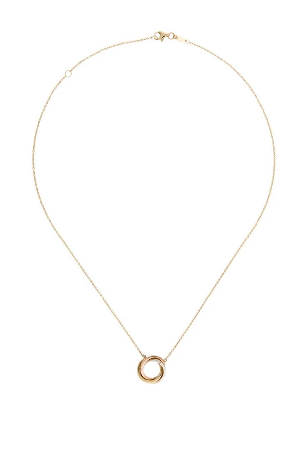 Collar Love Trinity Circle Oro 14K Tricolor Minimalista Atemporal con Caja de Regalo Foto 4 de 4