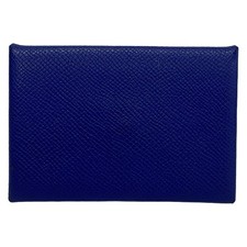 HERMES Calvi Blue Zephyr Veau Epsom Square P Card Case