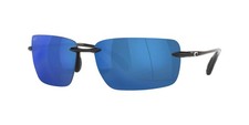 New Authentic Costa Sunglasses-Gulf Shore 11-Shiny Black/Blue Mirror-580P