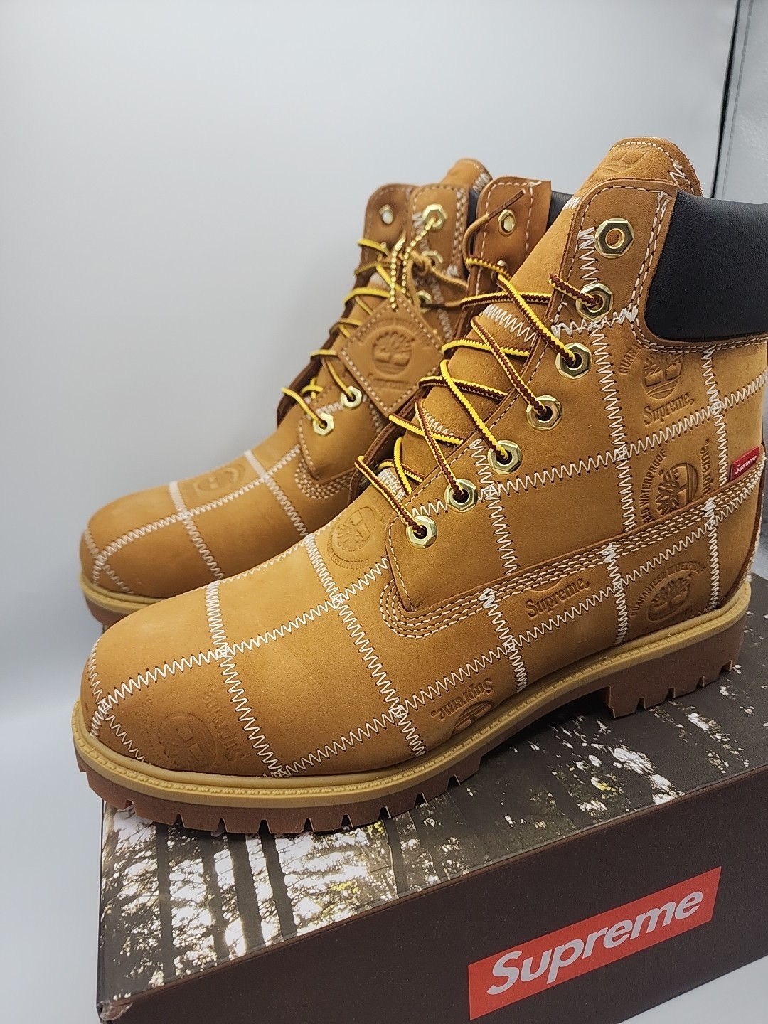 Supreme x Timberland Men's Wheat Patchwork 6 Premium Boots image 7