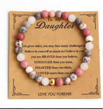 To My Daughter Natural Stone Beaded Bracelet ...
