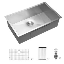 32 In. L X 19 In. W Undermount Single Bowl 18-Gauge Stainless Steel Kitchen Sink