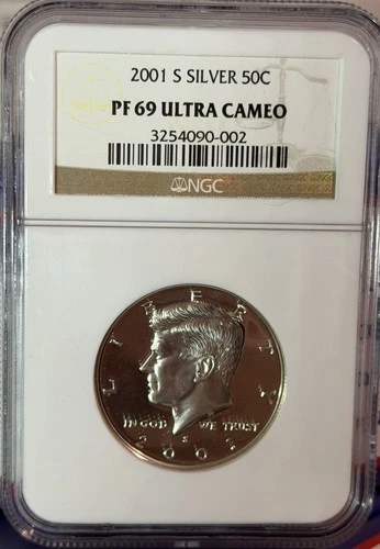 2001-S 50c Silver Kennedy Half Dollar - Proof - NGC PF 69 Ultra Cameo -E0096
