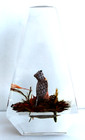 Vintage Hand Carved Painted Horned Owl Lucite/acrylic Unique Canada Paperweight — photo 3