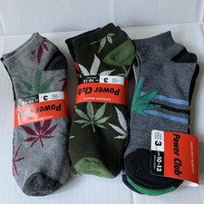 Power Club Ankle Multi Colored HEMP / WEED Socks 9-13 Anklet 9 PAIRS NWT