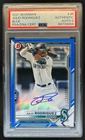 2021 Bowman Julio Rodriguez Prospect Auto Blue #122/150 Mariners PSA Authentic 9