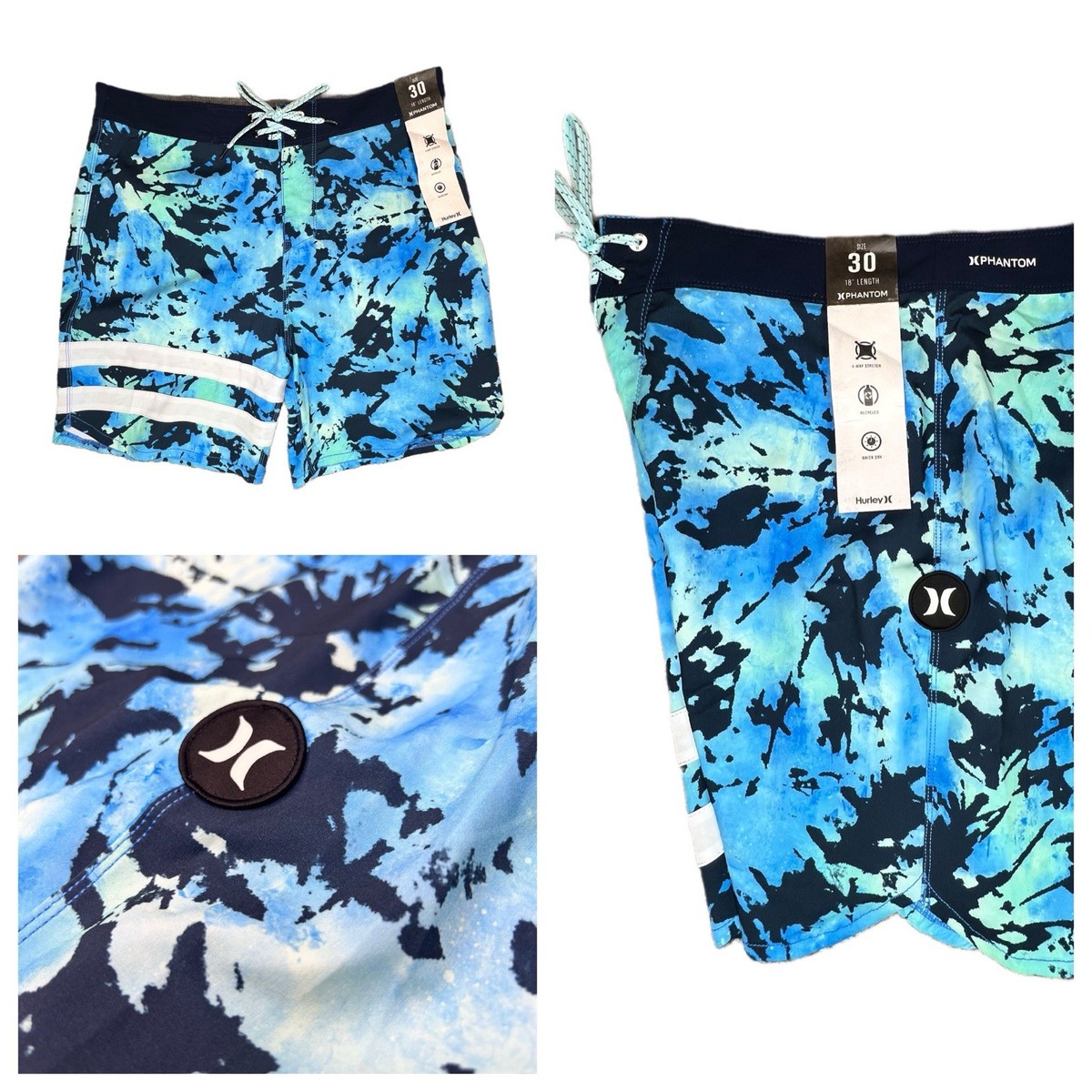 Hurley Board Shorts Mens Size 30 Phantom Block Party Surf Swim