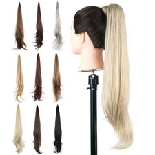 32" Women Straight Synthetic Ponytail Pony Tail Hair Extensions Hairpieces
