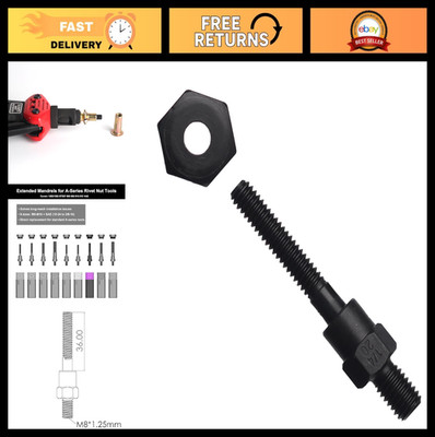 CORWIN 1/4-20 Extended Rivet Nut Gun Mandrels and Nosepiece Set, Specifically De