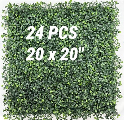 Grass Wall Panels,24Pcs 20 * 20'' Greenery Wall Panels Garden Fence, for Indoo...