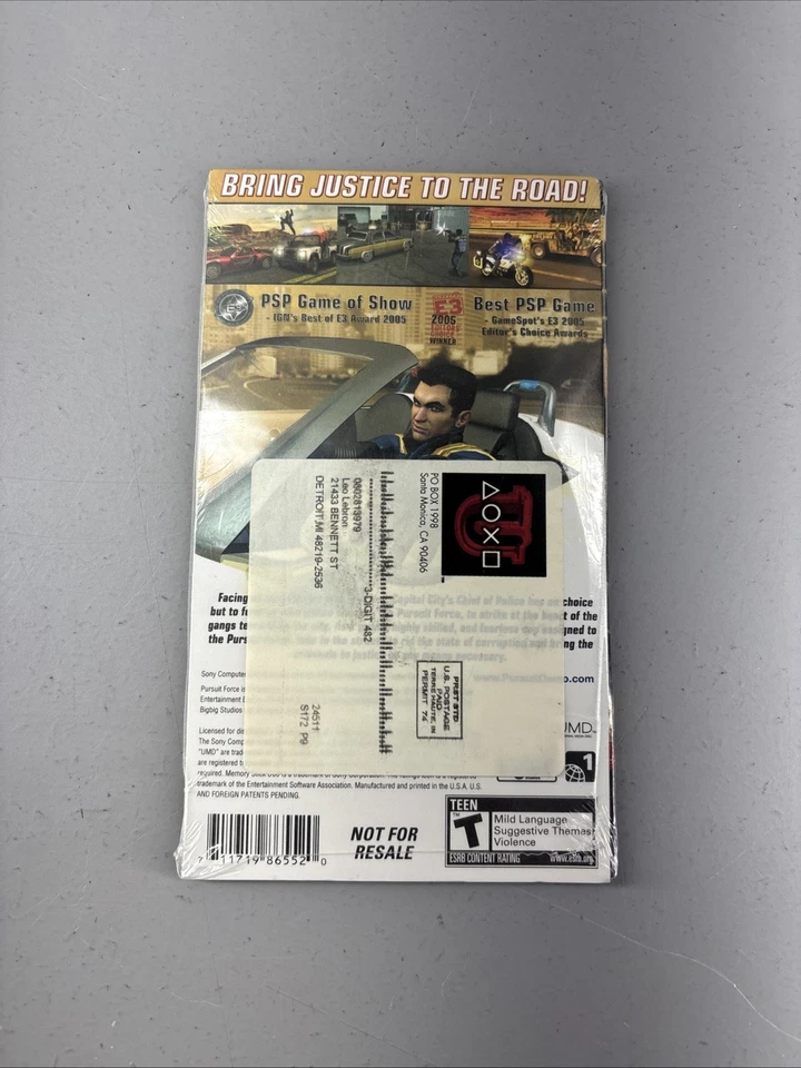 Pursuit Force DEMO NOT FOR RESALE Sony Playstation PSP Video Game New Factory - Image 2 of 3