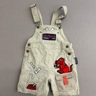 Vintage Clifford the Big Red Dog Overalls and Shirt Set Kids Size 3T Khaki Tan — photo 1