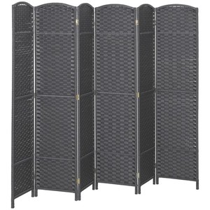 6 Panel Room Divider Freestanding Folding Privacy Screen, Gray