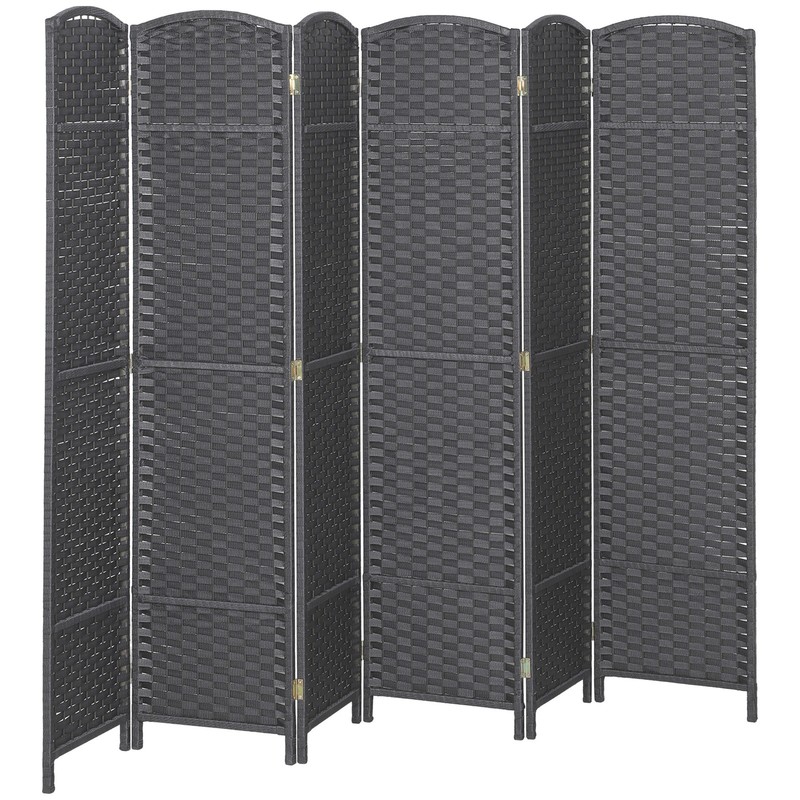 6 Panel Room Divider Freestanding Folding Privacy Screen, Gray