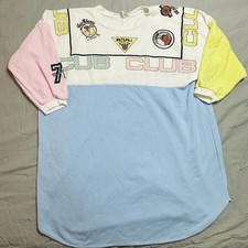 Vintage Beanzie Night Shirt Cub Club Color Block Pastel OSFA 1980  s